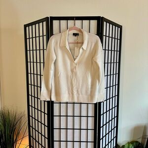 NWT Quince 100% Mongolian Cashmere Polo Sweater — Ivory, Size Small